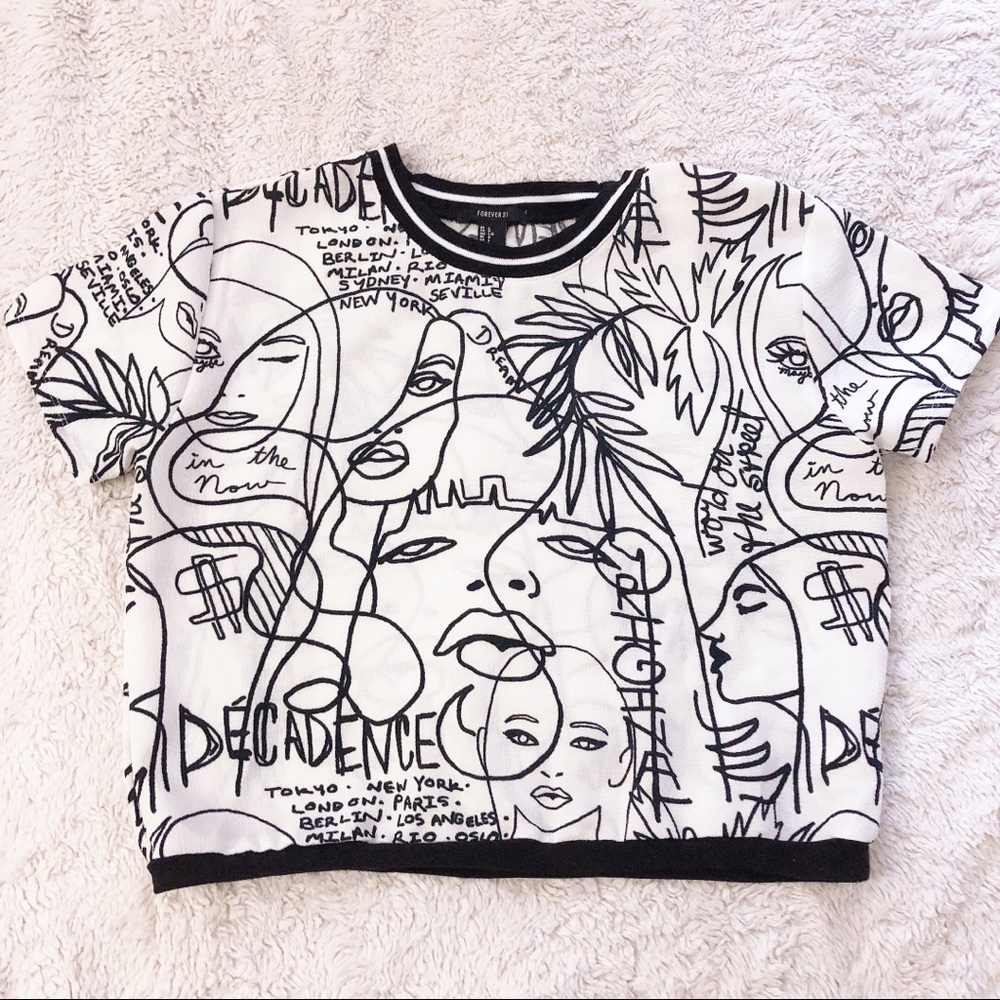 black and white tee